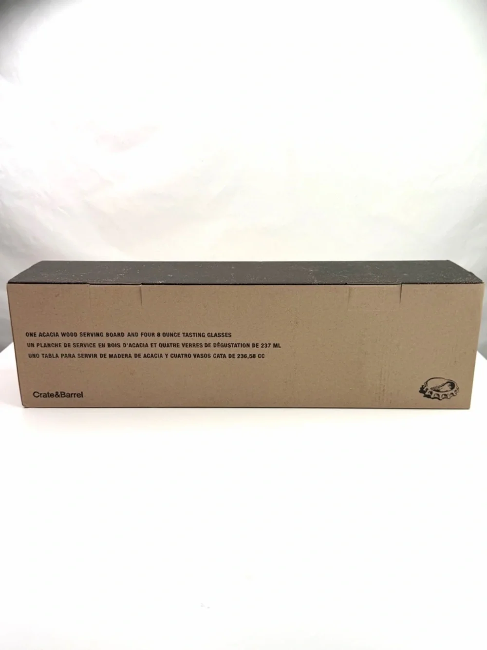 Crate & Barrel Beer Tasting Set 4 Glass Flight with Paddle NWT